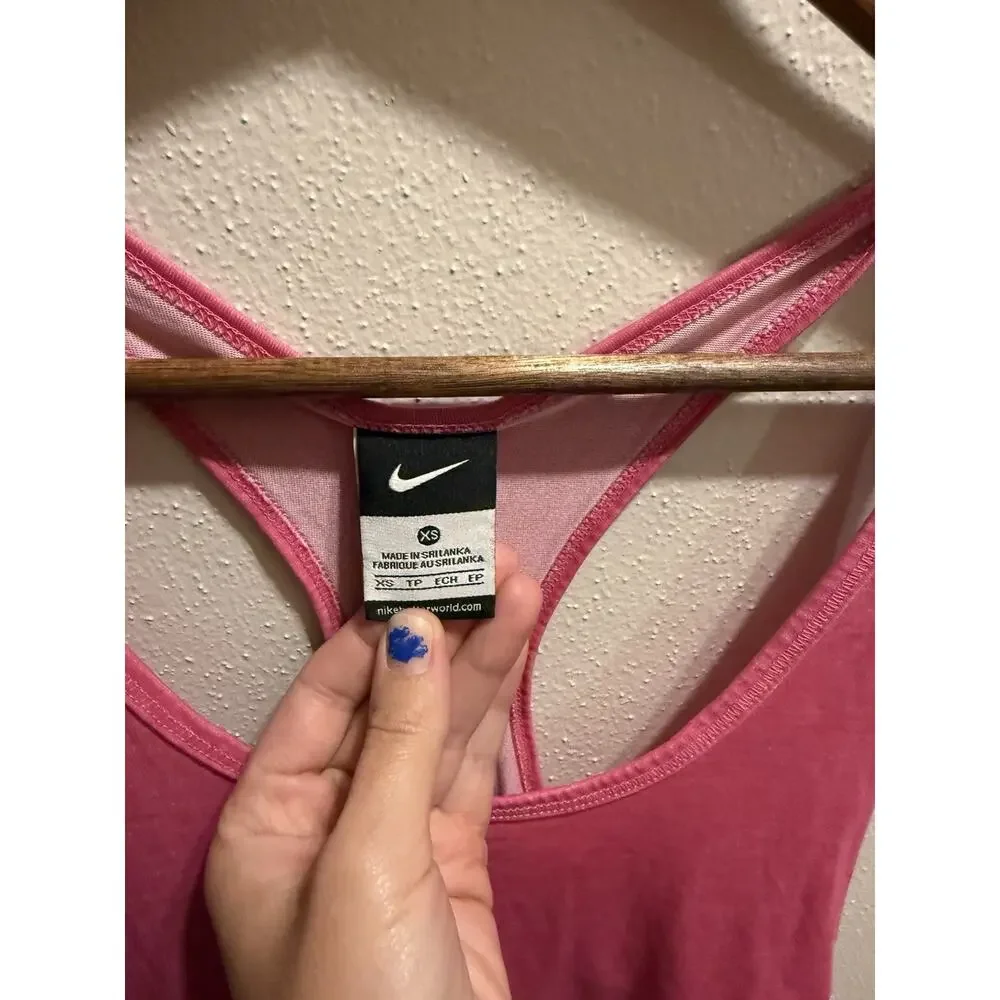 Nike Women’s Pink/White Lightweight Racerback Scoop Neck Tank Top XS